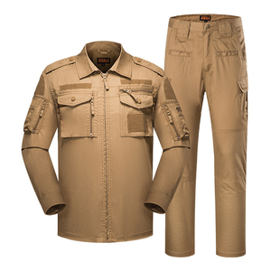 DF728 Desert Digital Camouflage Tactical Suit Men’s Long Sleeve Shirt and Cargo Pants <b>Hook</b> & Loop Panel Multi‑Pocket Field - Product Image 1