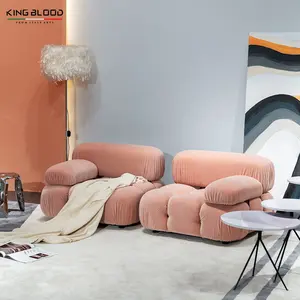 Design italiano Fabricante Chesterfield Shape Sofa Set Veludo L Sofá Sofá De Canto Sofá Modular