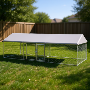 Enclos extérieur pour chien à deux compartiments 19,7' x 7,5' x 5,2' avec toit imperméable résistant aux UV et mobilier de parc pour chien - Product Image 2