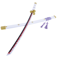 Épée d'anime Ming Hu, nouvelle épée en bois de bambou Zoro, lame de démon à flamme violette, épée japonaise de cosplay