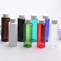 Bouteille vide en PET de 100 ml, transparente, ambrée, blanche, noire, à épaules plates, pour lotion, shampoing ou toner, avec bouchons à vis