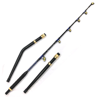 Joran Pancing OEM Alu Bent Butt Roller Guide Big Game, Batang Fiberglass Lurus, Untuk Mancing Tuna, Hiu, dan Trolling di Laut Dalam