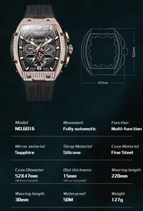 Drop Shipping GELATU Luxury Multifunction Tourbillon Men's <b>Watch</b> High Quality Automatic Mechanical Silicone Stainless Steel <b>Case</b> - Product Image 4