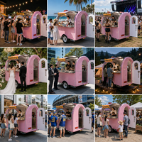 Mini-remorque alimentaire commerciale à essieu unique, remorque mobile pour café avec fenêtre de service, idéale pour les cafés de plage et les services de traiteur de desserts