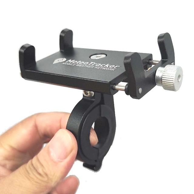 Aluminum Motorcycle Bike Bicycle Waterproof Clip Fix Phone Holder Mount Handlebar Adjustable Universal 360 Rotation