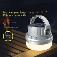 Lampe de camping solaire multifonctionnelle pour l'extérieur, 600 lumens, lanterne de type C rechargeable, projecteur solaire LED avec crochet
