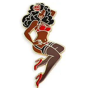 Manufacturers wholesale pin up sexy vrouwen vintage plate sexy anime girl pins custom metal pin custom