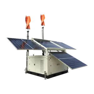 DC48V kapalı ızgara güneş rüzgar mobil istasyonu taşınabilir hibrid jeneratör kamp için