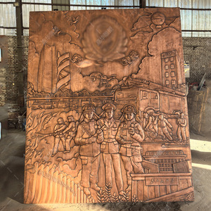 Mural de Pared en Relieve de Fibra de Vidrio, Diseño Rectangular Tradicional para Espacios Públicos - Product Image 1