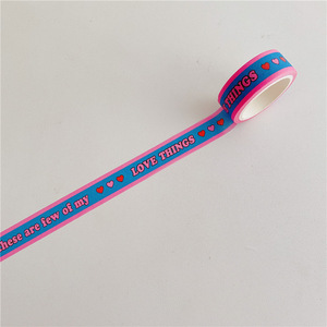 <span class=keywords><strong>Cinta</strong></span> adhesiva <span class=keywords><strong>washi</strong></span> personalizada de una sola cara con letras de arcoíris, activada por agua y con adhesivo termofusible para decoración. - Product Image 6