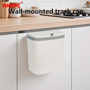 HMTPC Wall Mounted Trash Can 10L With Lid Kitchen Cabinet Door <b>Storage</b> <b>Bin</b> For Waste Recycling - Product Image 5