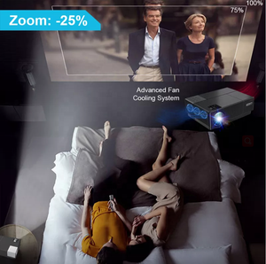 Projecteur intelligent numérique de <span class=keywords><strong>haute</strong></span> luminosité 1200 ANSI pour cinéma maison, 1920x1080P, système Android 9.0, double WiFi 5G, BT - Product Image 3