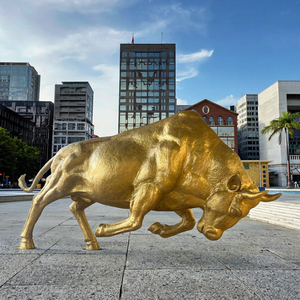 Statua di Toro in Ottone Dorato Personalizzata di Alta Qualità da Esterno a Grandezza Naturale Scultura di Animale in Bronzo Manufatto di Bue in Metallo - Product Image 6