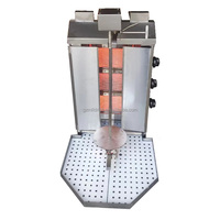 Cuisine commerciale Kebab Doner Équipement En Acier Inoxydable 3 Brûleurs Shawarma Machine À Gaz