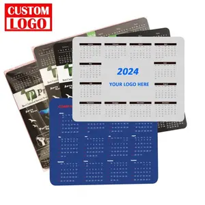 Factory Direct Supply 2024 Calendar Mouse Pad Rubber Sublimation Logo With Wrist Rest Mouse Pads