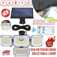 Lampe murale solaire extérieure personnalisée en ABS avec détection automatique de mouvement, télécommande et étanchéité IP65
