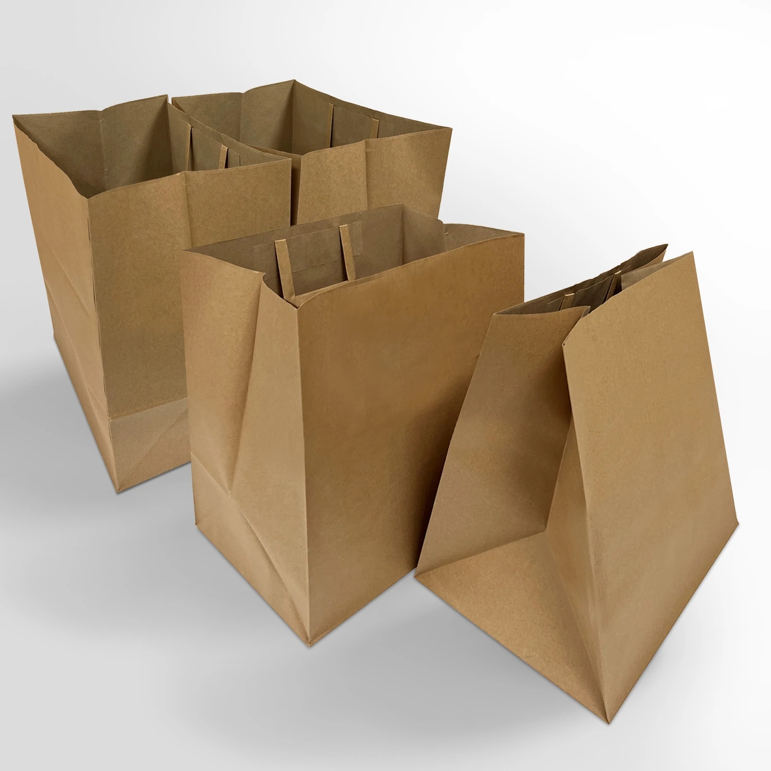 Kraft Paper Bags with Flat Handles 14x10<i></i>x15.75 inches