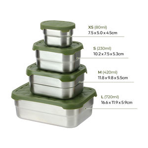 Contenitore per Alimenti in Acciaio Inox OEM all'Ingrosso, Adatto al Microonde, con Coperchio in Silicone per Campeggio e Viaggi - Product Image 3