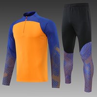 Setelan Training Sepak Bola Lengan Panjang Custom Half-Zip Cepat Kering, Pakaian Tim Regular Fit 100% Poliester dengan Kantong, Perlengkapan Sepak Bola