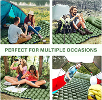 Matelas de camping gonflable compact et portable avec pompe à pied intégrée, imperméable, ultraléger, en nylon pliable, pour la randonnée et les activités de plein air