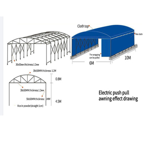 Grand abri coulissant électrique mobile d'extérieur pour événements, entrepôt, garage, abri de stockage en PVC, auvent de protection solaire - Product Image 4