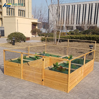 Jardinière de légumes en bois de cèdre naturel lit de jardin carré surélevé extérieur pour cultiver vos propres produits