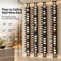 Présentoir mural personnalisé Minghou pour bouteilles de vin – Support mural pour bouteilles de vin – Projet de cave à vin de luxe OEM ODM