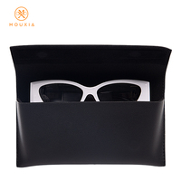 Nouvel ensemble de luxe en PVC mat et cuir PU pour étui à lunettes, coffret cadeau haut de gamme avec chiffon de nettoyage, carte et étui fin pliable pour lunettes