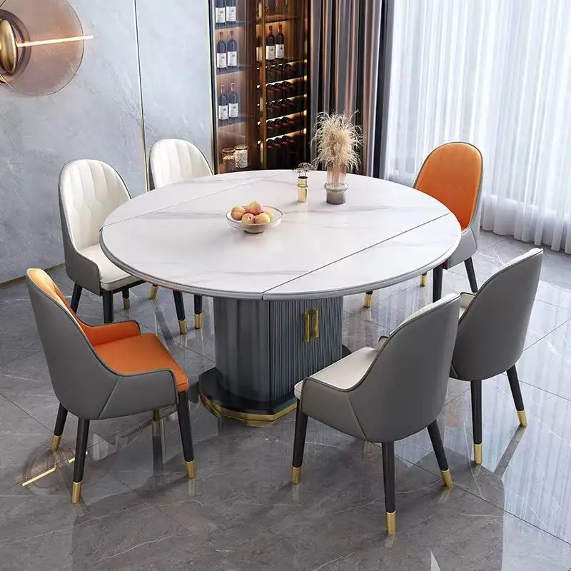 Mobili per sala da pranzo ristorante per la casa Layout di alta qualità tavolo da pranzo in marmo in stile moderno di lusso per 8 persone