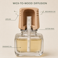 Diffuseur de parfum pour voiture en verre de style nouveau, avec bouchon en bois, à brancher, pour huiles essentielles, parfum longue durée, rafraîchisseur d'air