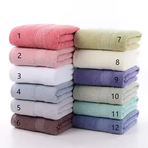 Wholesale Price Solid Color Towels Set 3 Pieces Cotton Bath Towels