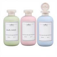Bouteille cosmétique à surface givrée, rechargeable, à bouchon rabattable, en PE, matière pelucheuse douce, verte, best-seller, pour désinfectant pour les mains et gel douche