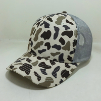 Personnalisé canard Camo 5 panneau camionneur maille chapeau 112PFP forme vieux canard Camo camionneur chasse chapeau blanc camionneur casquette Gorras