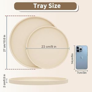 Silicone Round Storage <b>Tray</b> Marble Pattern Large Medium <b>Small</b> Bathroom Countertop Organizer Polished Finish - Product Image 5