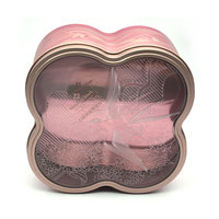 Boîte en étain de luxe, boîte-cadeau fantaisie, conteneur en étain pour cosmétiques, boîte en étain en forme florale avec couvercle transparent