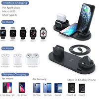 Nouvellement titulaire téléphone multifonctionnel 4 en 1 chargeur sans fil charge rapide Station de bureau je regarde CE Rohs chargeur de montre intelligente