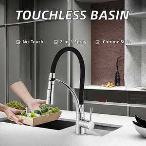 Grifo de Lavabo Moderno 2 en 1 de Latón sin Contacto, Acabado Cromado, Válvula de Cerámica, Directo de Fábrica para Cocina y Hogar - Product Image 2