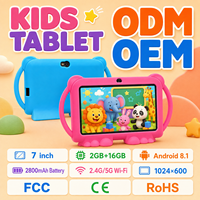Tablet Edukasi Anak Layar IPS 7-inci Android 12 MTK Quad Core Baterai 3000mAh Kamera Ganda Tipe-C Tahan Banting