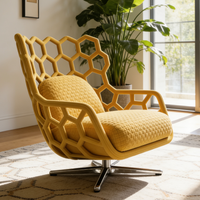 Fauteuil de bureau pivotant à motif hexagonal unique, ergonomique, respirant, rembourré, fauteuils de salon, mobilier de réception d'hôtel, mobilier d'attente