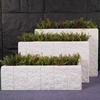 Jardinières rectangulaires en fibre de verre, grandes et hautes, écologiques, légères, pour clôtures de jardin et pots de fleurs