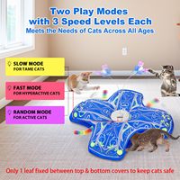 Jouets interactifs pour chats à faire la cache-cache, jouet de chasse interactif rechargeable pour chats, jouet pour chats activé par le toucher avec plumes mobiles