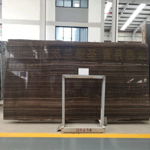 Losa de Mármol Pulido Marrón Oscuro con Corte Transversal y Vetas de Madera Obama para Aplicación en Paredes y Pisos Interiores - Product Image 2