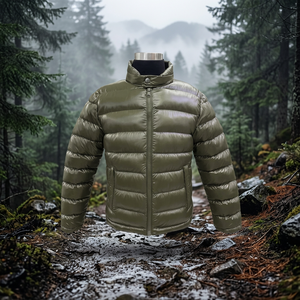 Veste matelassée en laine et mélanges de laine pour homme, coupe slim, chaude, coupe-vent, pour l'extérieur, parfaite pour les journées froides et l'usage quotidien - Product Image 2