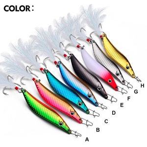 OEM 8 couleurs Hameçon triple en métal artificiel en forme de S pour jigging, 7g 10g 15g 20g, avec yeux 3D, leurre cuillère - Product Image 6