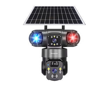 Hongnaer Kamera CCTV keamanan tenaga surya, 8MP 4G deteksi gerakan tahan air kamera IP CCTV V380 Pro 4K 3 lensa ganda kartu Sim 4G - Product Image 1