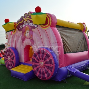 Château <span class=keywords><strong>gonflable</strong></span> commercial combiné avec toboggan et chaise de <span class=keywords><strong>princesse</strong></span>, thème licorne, pour location extérieure - Product Image 4
