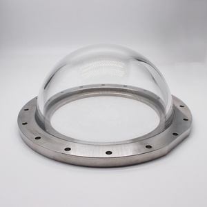 Lente a cupola in vetro zaffiro di silice fusa da 250mm ottica K9 ad alta precisione personalizzata VY ottica con flangia metallica - Product Image 1