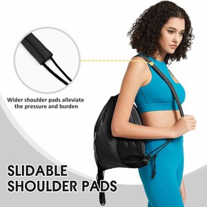 Drawstring Backpack 45cm Gym Sack Cinch <b>Bag</b> Water Resistant Front Zipper Pocket Dual Mesh Side Pockets Women Sports <b>Beach</b> School - Product Image 5