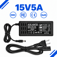 Adaptateur secteur de bureau à commutation 15V 5A à sortie stable 5.5x2.1mm, alimentation AC/DC pour lampe de bureau et scanner, directement de l'usine