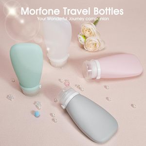 Bouteilles de voyage portables réutilisables en silicone souple anti-fuite de 60 ml, sans BPA, pour cosmétiques et articles de toilette - Product Image 3